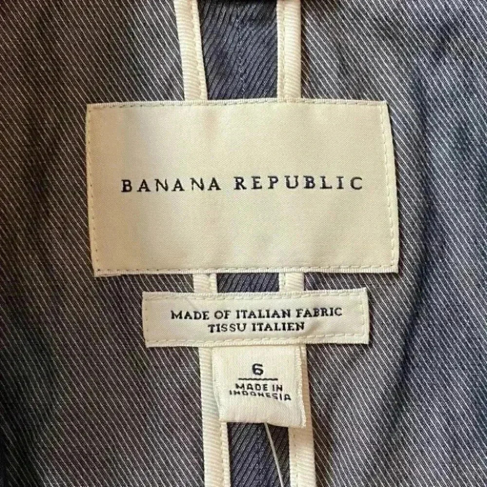 Banana Republic Vest Tailored Ruffle Italian Cotton Sleeveless Blue Size 6 NWT - Picture 12 of 16